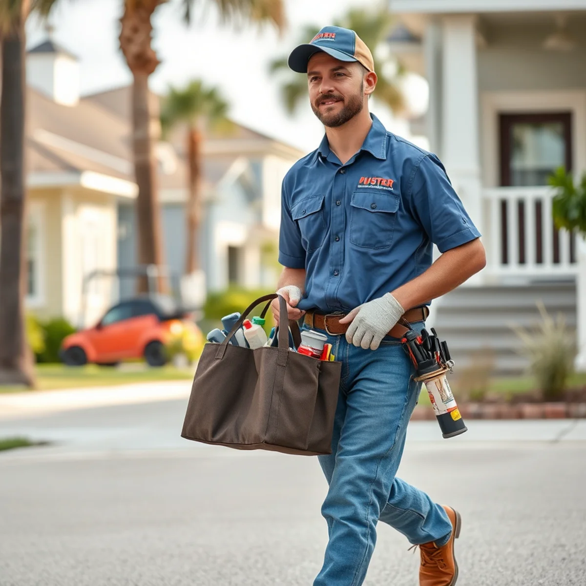 League City Pro Plumbing service vehicle in a residential neighborhood in Clear Lake Shores TX