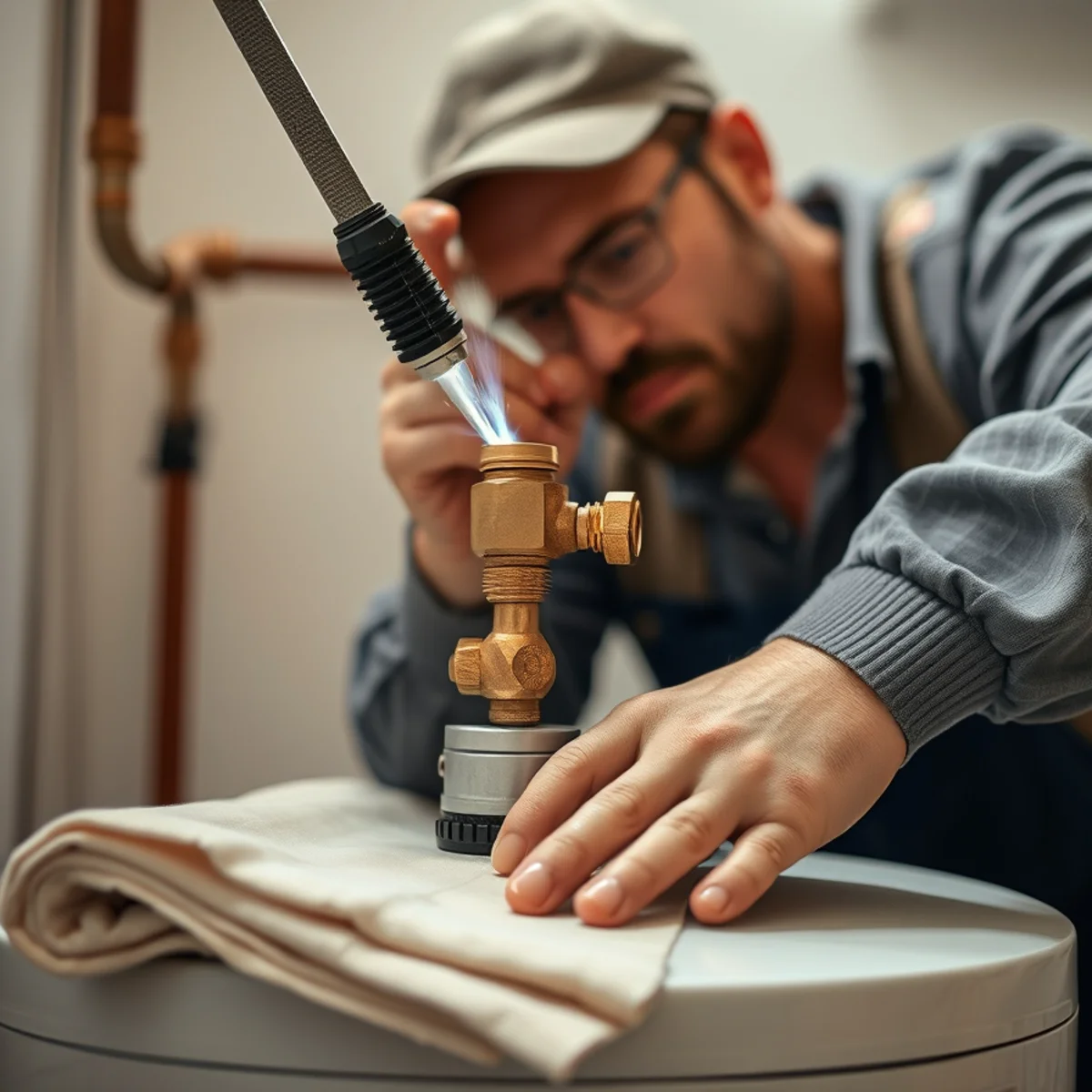 Texas Master Plumber performing Emergency Water Heater Replacement in a League City TX home