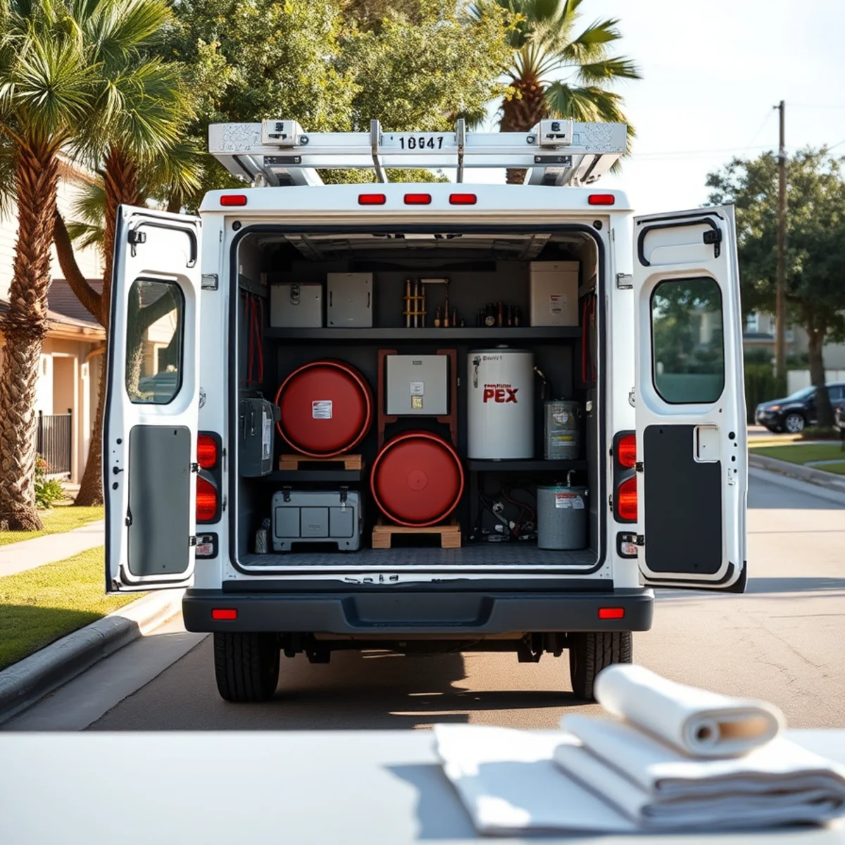 League City Pro Plumbing emergency service van dispatched to a residential home in League City TX