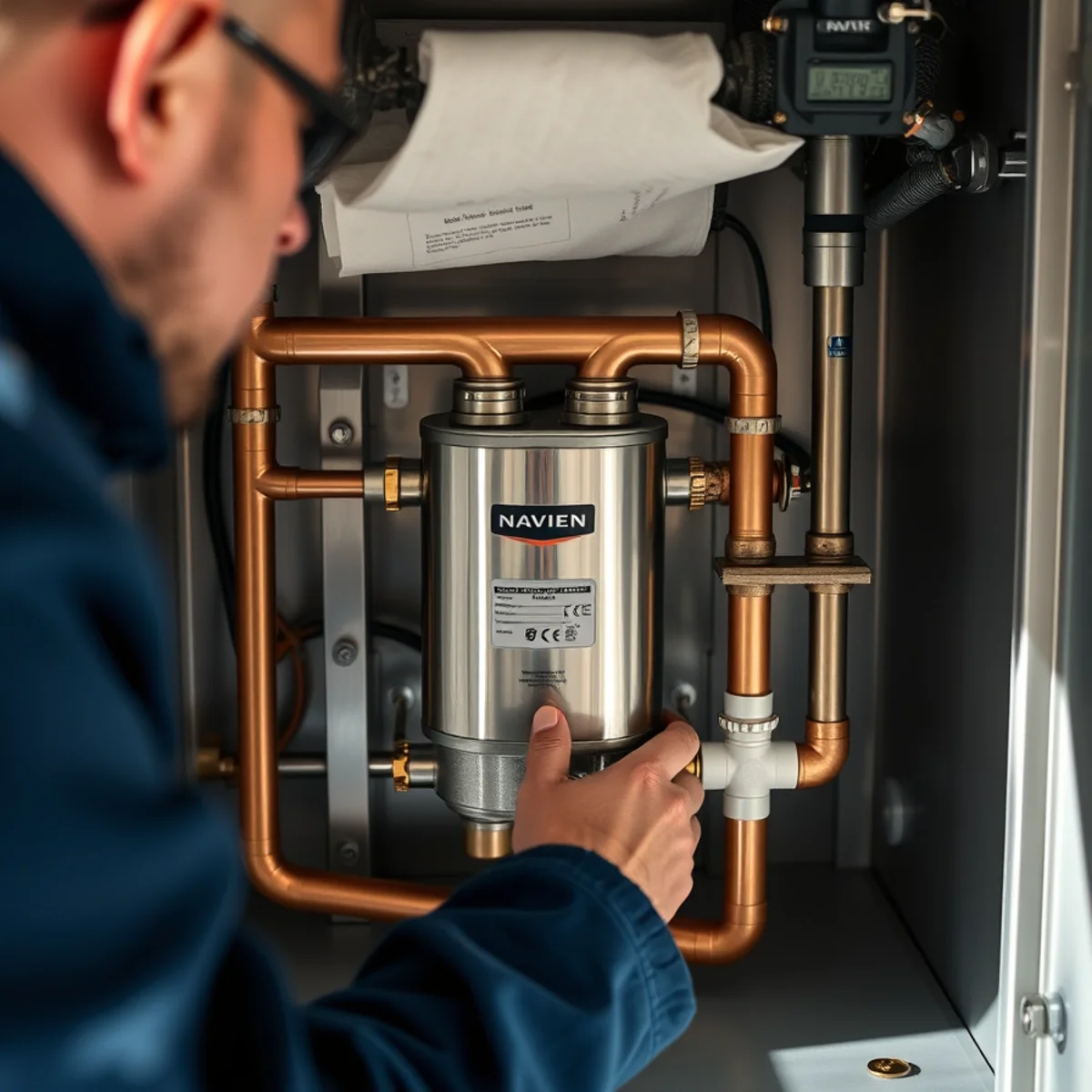 Texas Master Plumber performing Tankless Water Heater Installation in a League City TX home